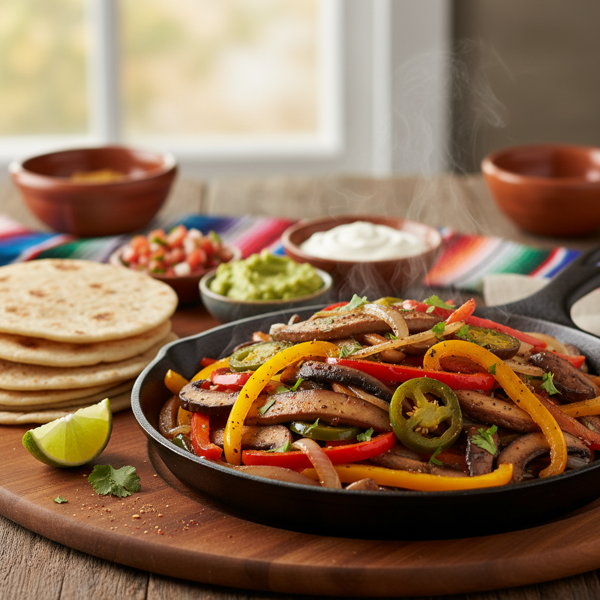 Sautéed Portabella & Bell Pepper Fajitas recipe
