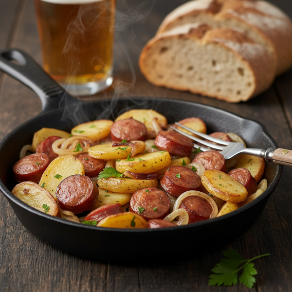 Sautéed Potatoes with Onions and Kielbasa recipe