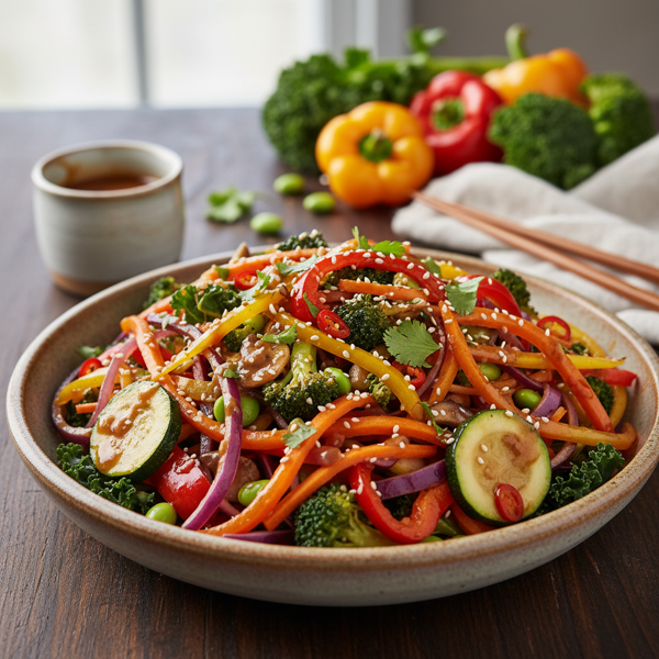 Sautéed Rainbow Vegetable Medley with Savory Oyster Sauce recipe