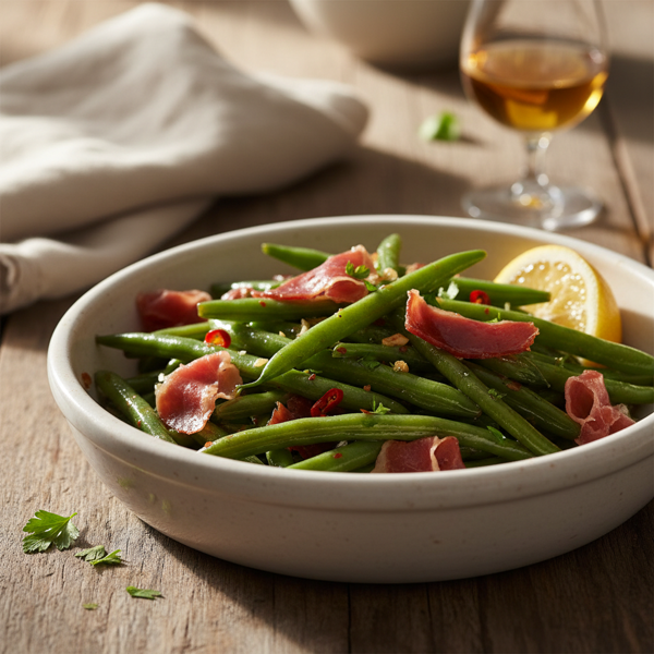 Sautéed Spanish Green Beans with Serrano Ham recipe