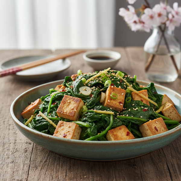 Sautéed Spinach and Tofu Delight recipe