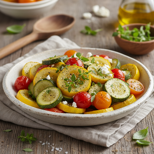 Sautéed Summer Squash with Herbed Tomatoes recipe