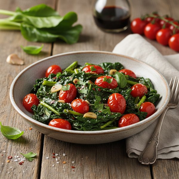 Sautéed Swiss Chard with Balsamic Tomatoes recipe