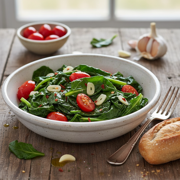 Sautéed Swiss Chard with Fresh Tomatoes and Garlic recipe