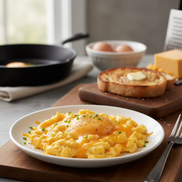 Savannah's Silky Cheddar Scrambled Eggs recipe