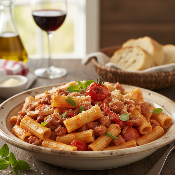Savoring Italian Sausage & Pasta Delight recipe