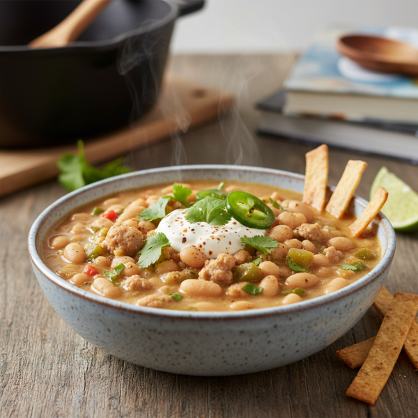Savory 20-Minute White Bean Turkey Chili recipe