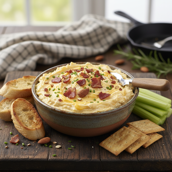 Savory Almond-Bacon Cheddar Delight Spread recipe
