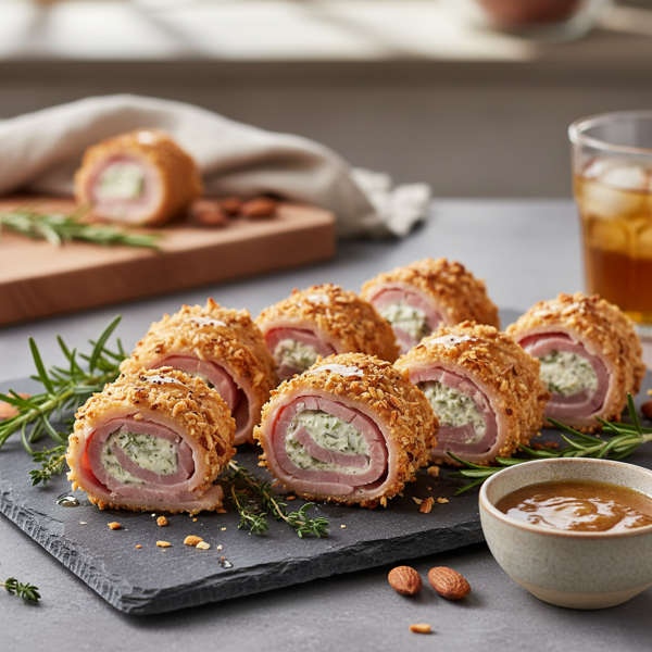 Savory Almond-Crusted Ham Rolls recipe
