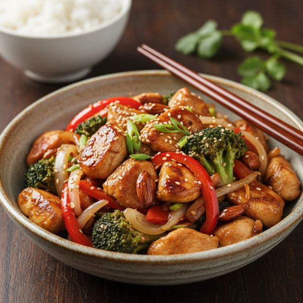 Savory Almond Chicken Stir-Fry recipe