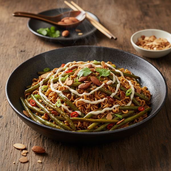 Savory Almond Ramen Green Beans recipe
