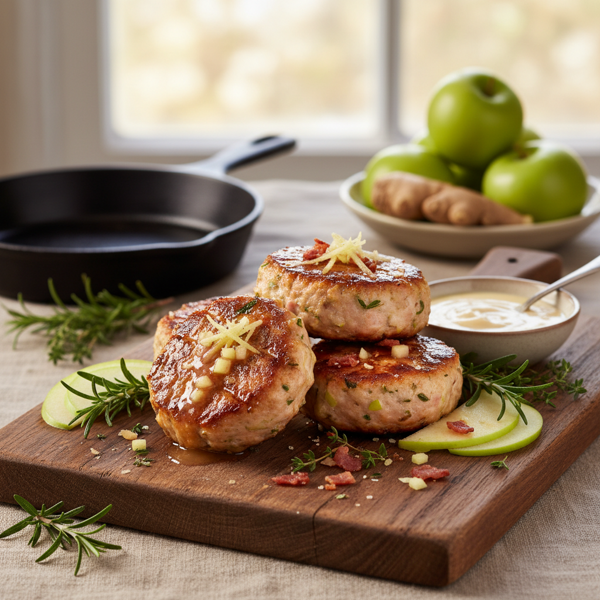 Savory Apple-Ginger Pork Patties recipe
