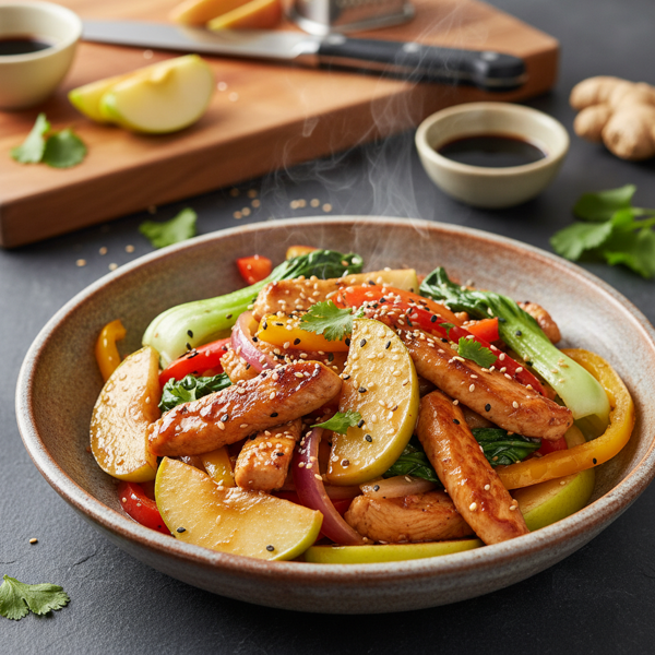 Savory Apple-Infused Chicken Stir-Fry recipe