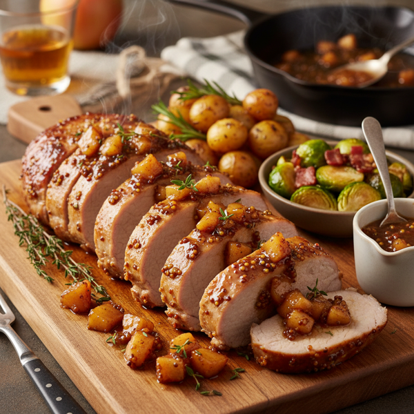Savory Apple-Mustard Glazed Pork Tenderloin recipe