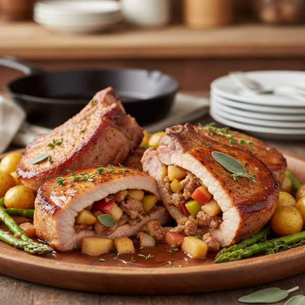 Savory Apple-Stuffed Pork Chops recipe