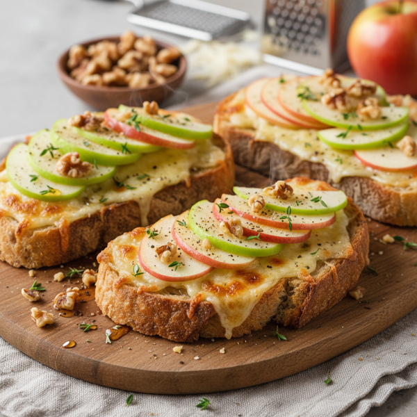 Savory Apple Cheddar Walnut Toasts recipe