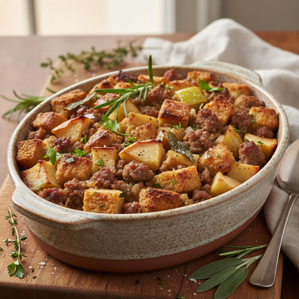Savory Apple & Sausage Stuffing recipe