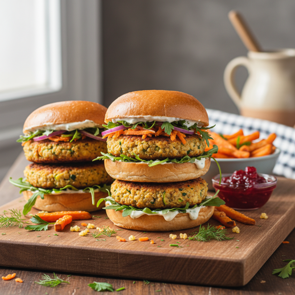 Savory Apple & Veggie Millet Burgers recipe