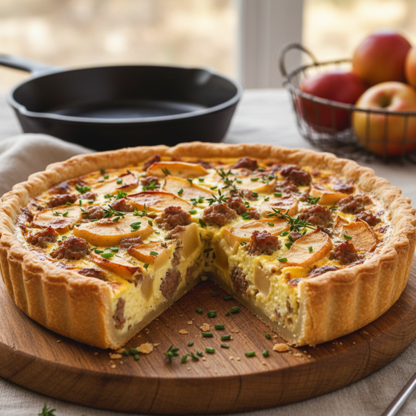 Savory Apple and Sausage Quiche recipe