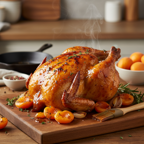 Savory Apricot-Glazed Rotisserie Chicken recipe