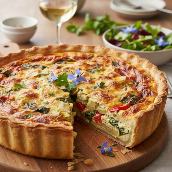 Savory Artichoke & Cheese Quiche recipe
