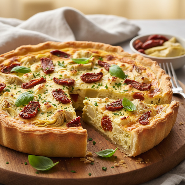 Savory Artichoke & Sun-Dried Tomato Quiche Delight recipe