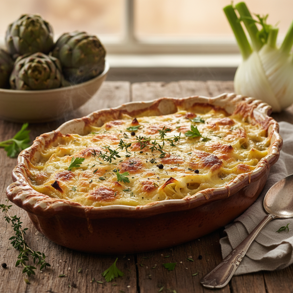 Savory Artichoke and Fennel Gratinee recipe