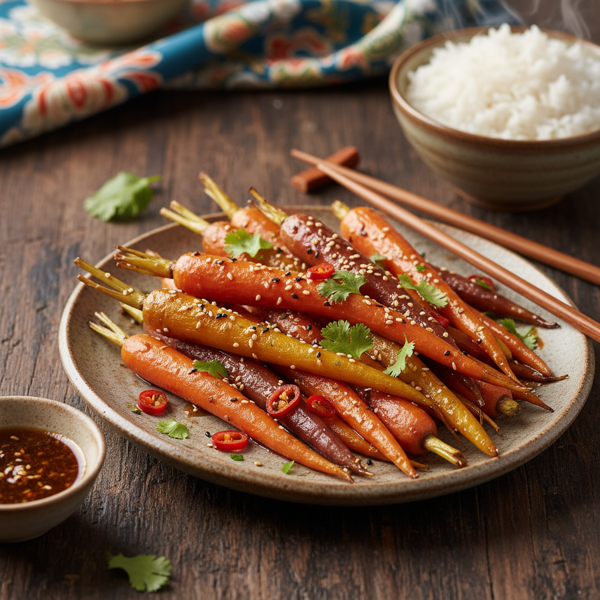 Savory Asian-Glazed Roasted Baby Carrots recipe