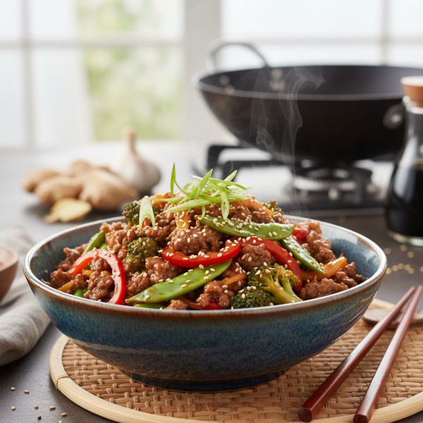 Savory Asian-Inspired Ground Beef Stir-Fry recipe