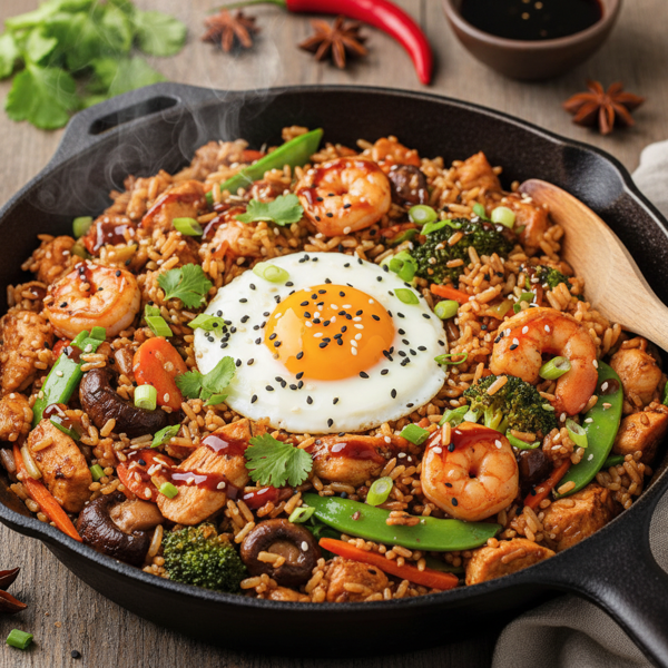 Savory Asian-Inspired Rice Skillet recipe