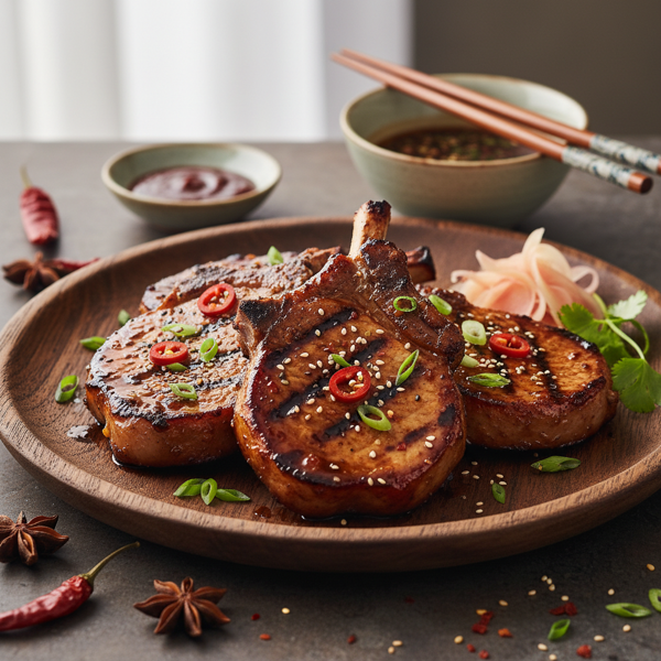 Savory Asian-Style Grilled Pork Chops recipe