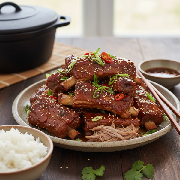Savory Asian-Style Slow Cooked Pork Ribs recipe