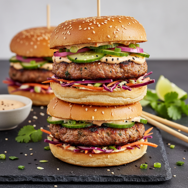 Savory Asian-Style Turkey Burgers recipe