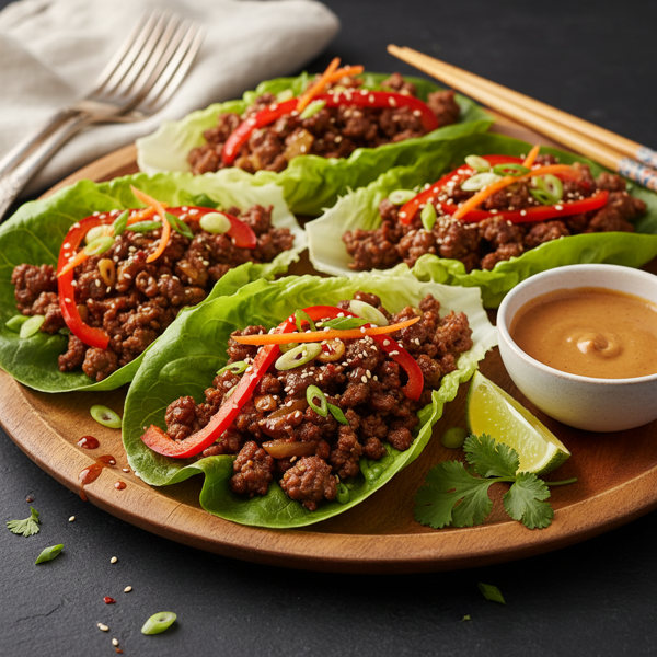 Savory Asian Beef Lettuce Wraps recipe