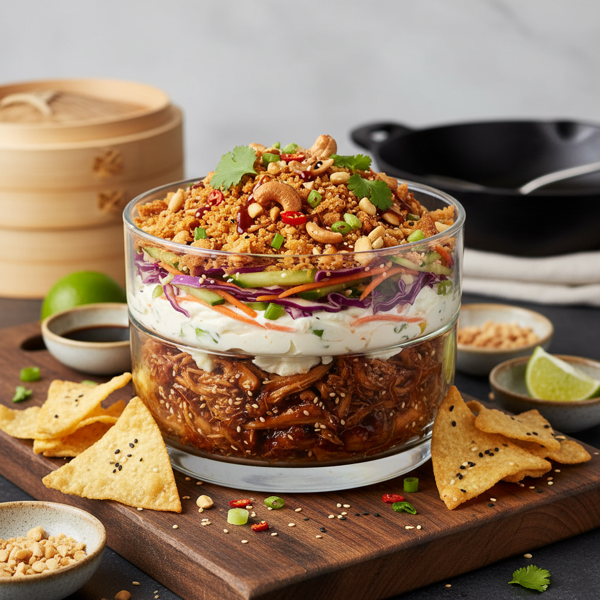 Savory Asian Chicken Layer Dip recipe