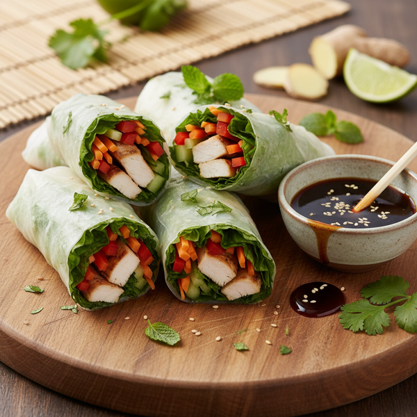 Savory Asian Chicken & Veggie Wraps recipe