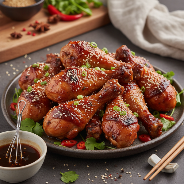 Savory Asian Glazed Chicken Drumsticks recipe