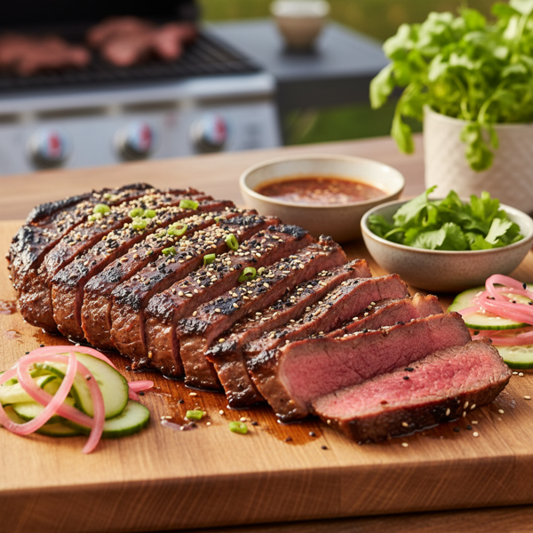 Savory Asian Grilled Flank Steak recipe
