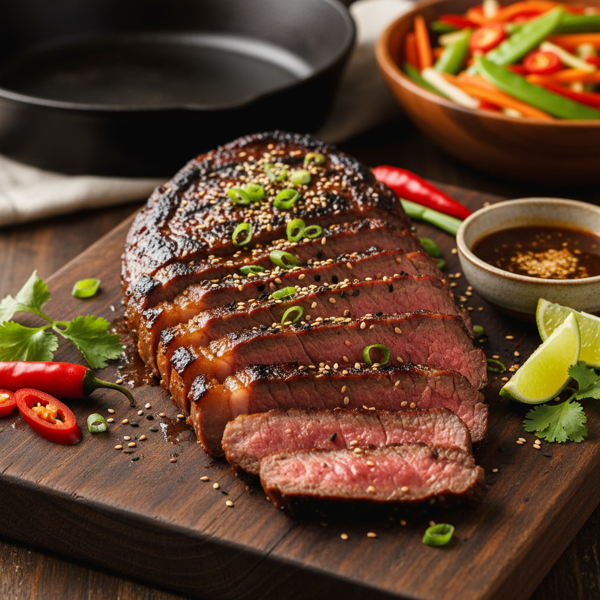 Savory Asian Marinated Flank Steak recipe