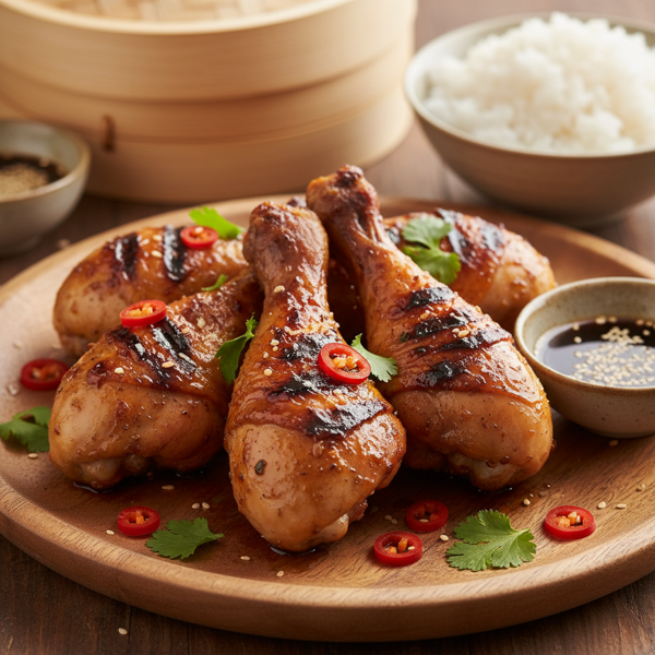 Savory Asian Marinated Grilled Drumsticks recipe