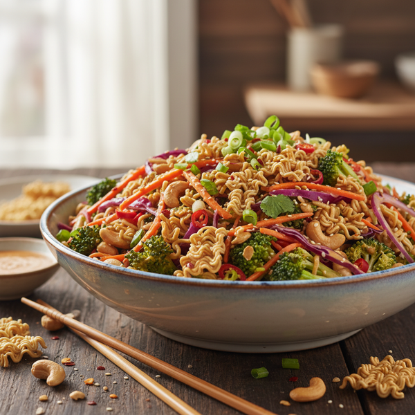 Savory Asian Ramen Broccoli Crunch Salad recipe