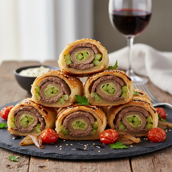 Savory Asparagus Beef Pinwheels recipe