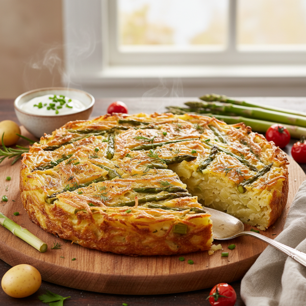 Savory Asparagus and Potato Kugel recipe