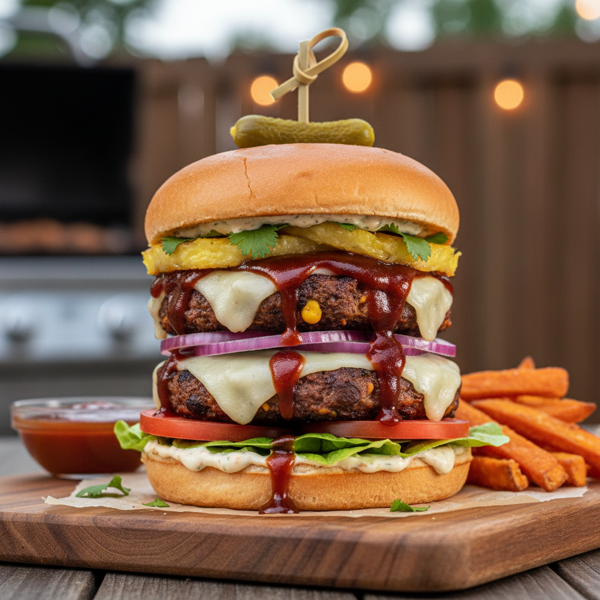 Savory BBQ Black Bean Burgers recipe