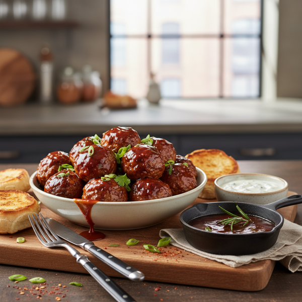 Savory BBQ Chicken Meatballs recipe