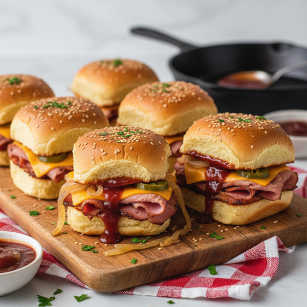 Savory BBQ Ham Sliders recipe