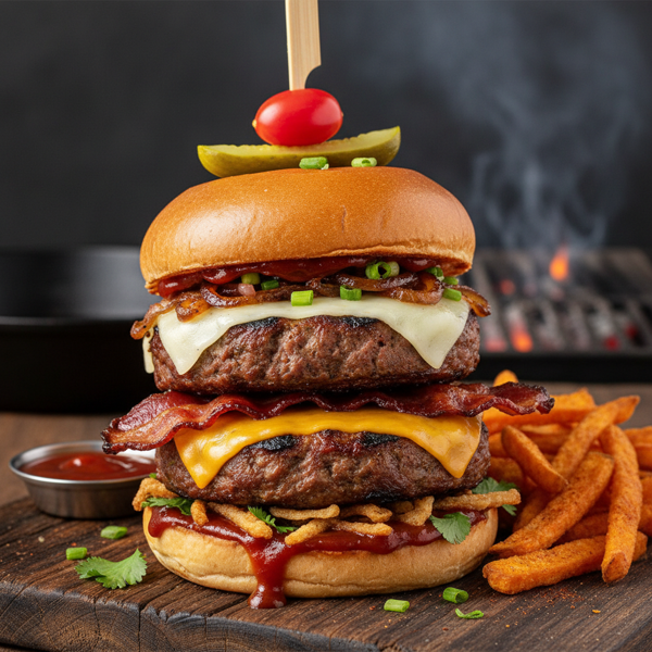 Savory BBQ Meatloaf Burgers recipe