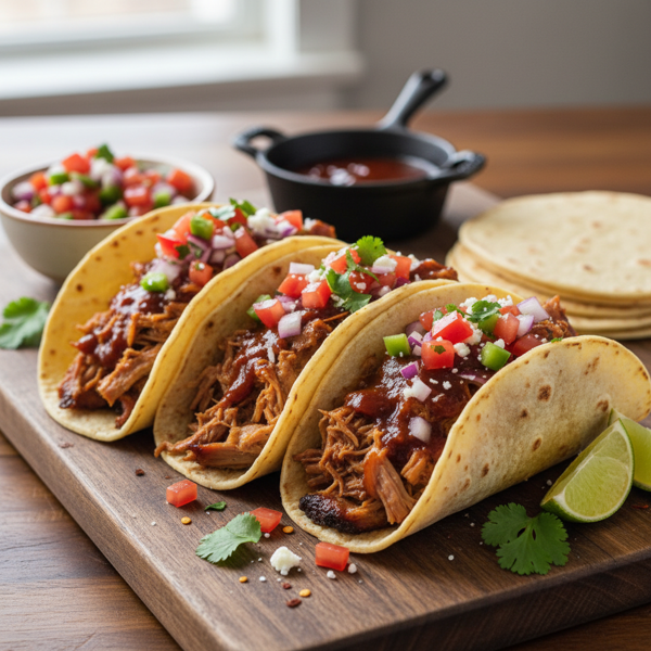 Savory BBQ Pulled Pork Tacos with Fresh Pico de Gallo recipe