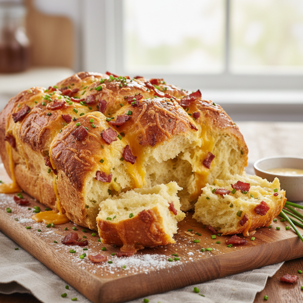 Savory Bacon-Cheddar Chive Pull-Apart Bread recipe