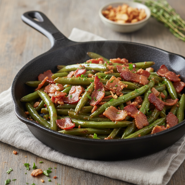Savory Bacon-Glazed Green Beans recipe